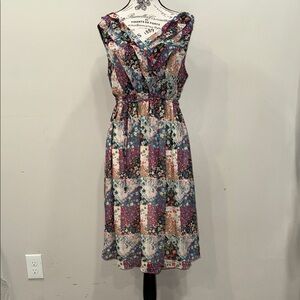 Jessica Simpson Maternity  Purple Pink Cowl Neck Midi Sundress